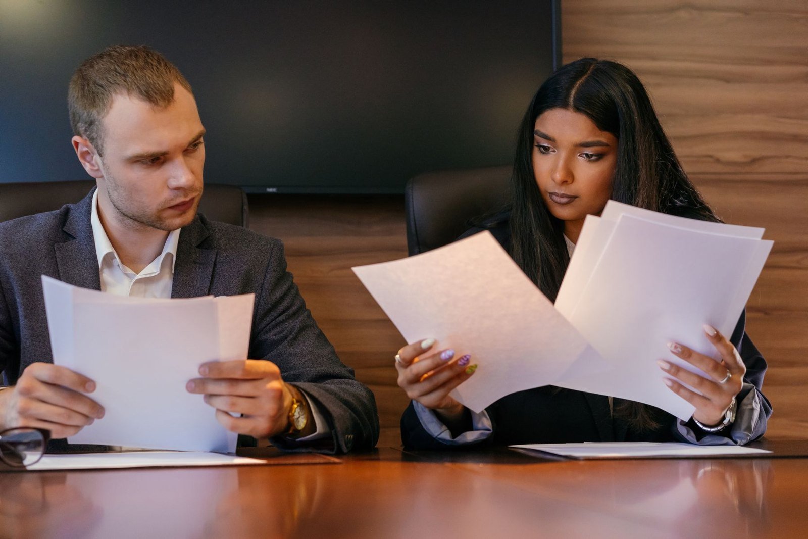 Documents being reviewed at a desk